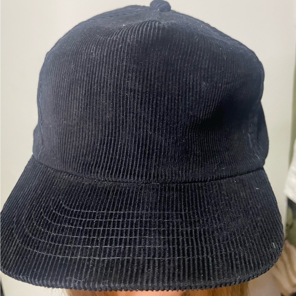 Women Black Corduroy Cap
